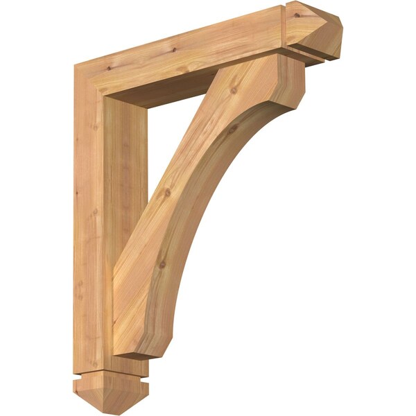 Ekena Millwork Legacy Arts and Crafts Smooth Bracket w/ Offset Brace, Western Red Cedar, 5 1/2"W x 26"D x 30"H BKT0604X26X30LEC03SWR - main